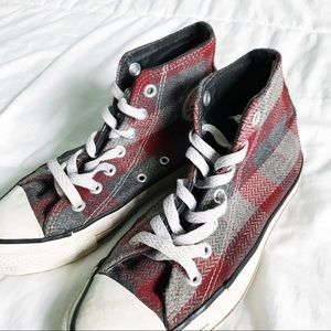 RARE VINTAGE Plaid High Top Converse